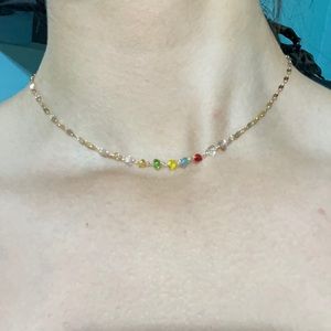 Gold gem choker
